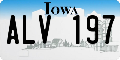 IA license plate ALV197