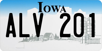 IA license plate ALV201