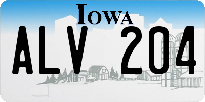 IA license plate ALV204
