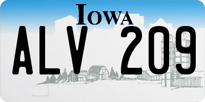 IA license plate ALV209