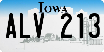 IA license plate ALV213