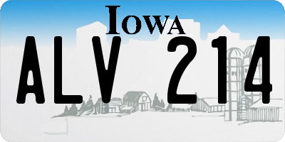 IA license plate ALV214