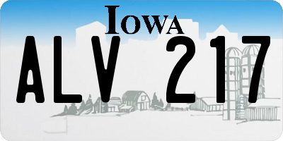 IA license plate ALV217