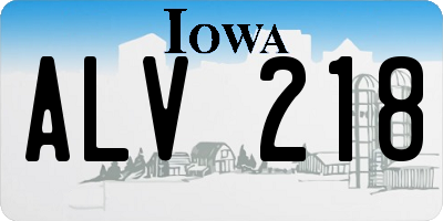 IA license plate ALV218