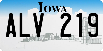 IA license plate ALV219