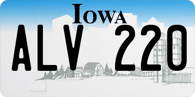 IA license plate ALV220