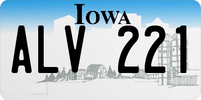 IA license plate ALV221
