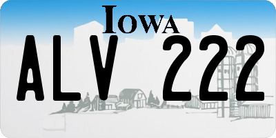IA license plate ALV222