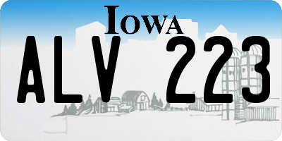 IA license plate ALV223