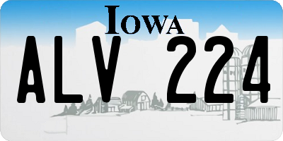 IA license plate ALV224