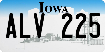 IA license plate ALV225
