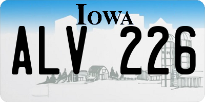 IA license plate ALV226