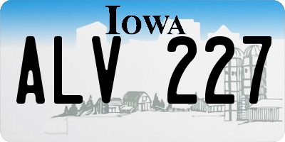 IA license plate ALV227