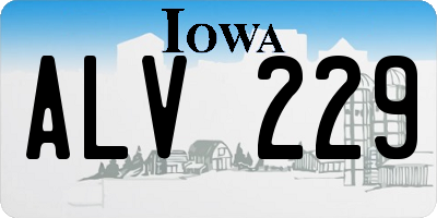 IA license plate ALV229