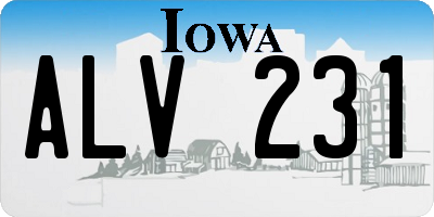 IA license plate ALV231