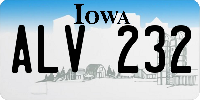 IA license plate ALV232