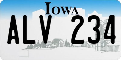 IA license plate ALV234
