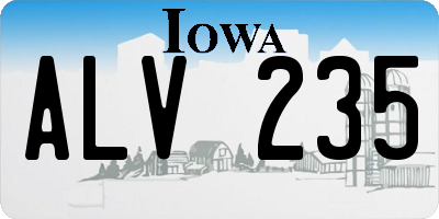 IA license plate ALV235