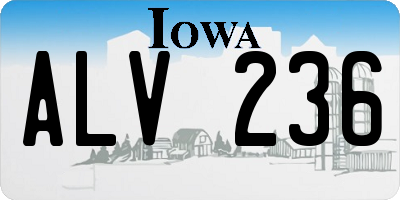 IA license plate ALV236