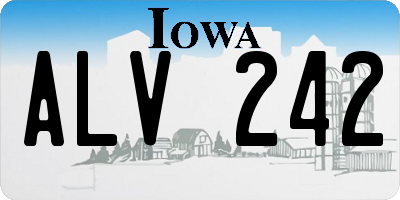 IA license plate ALV242