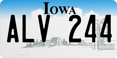 IA license plate ALV244