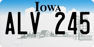 IA license plate ALV245