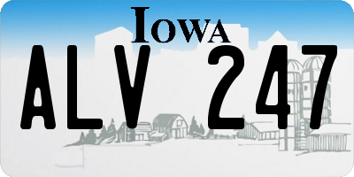 IA license plate ALV247