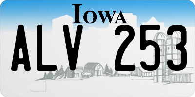 IA license plate ALV253