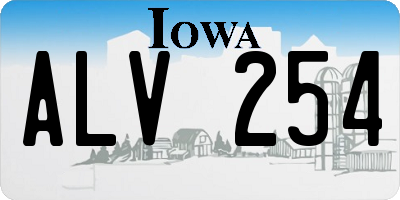 IA license plate ALV254