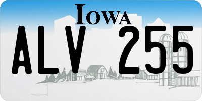 IA license plate ALV255