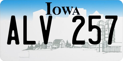 IA license plate ALV257