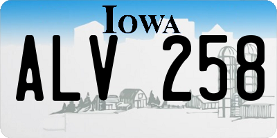 IA license plate ALV258