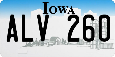 IA license plate ALV260