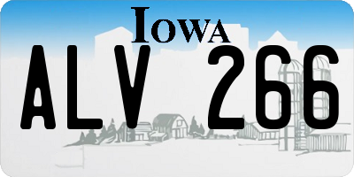 IA license plate ALV266