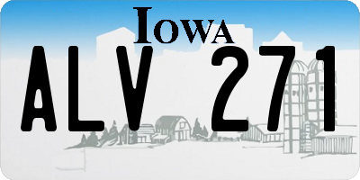 IA license plate ALV271