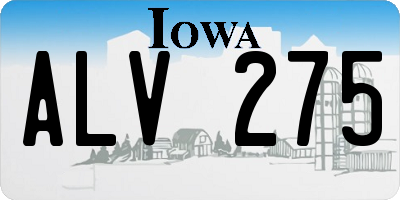 IA license plate ALV275