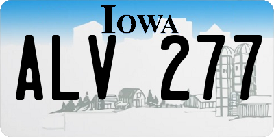 IA license plate ALV277
