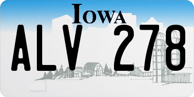 IA license plate ALV278