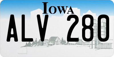 IA license plate ALV280
