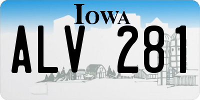 IA license plate ALV281