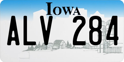 IA license plate ALV284