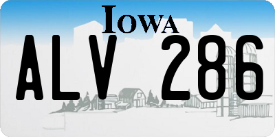 IA license plate ALV286