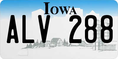 IA license plate ALV288