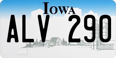 IA license plate ALV290