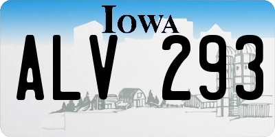 IA license plate ALV293