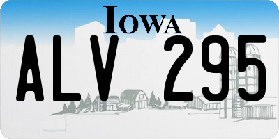 IA license plate ALV295