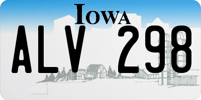 IA license plate ALV298