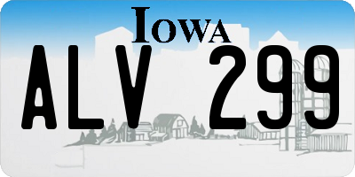 IA license plate ALV299