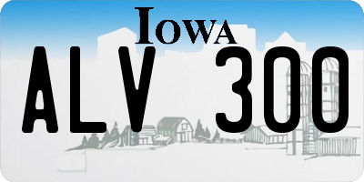 IA license plate ALV300