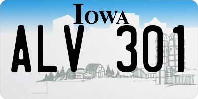IA license plate ALV301